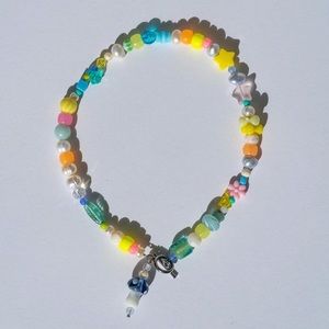Trippy mushroom Hand made, one of a kind y2k maximalist beaded choker necklace